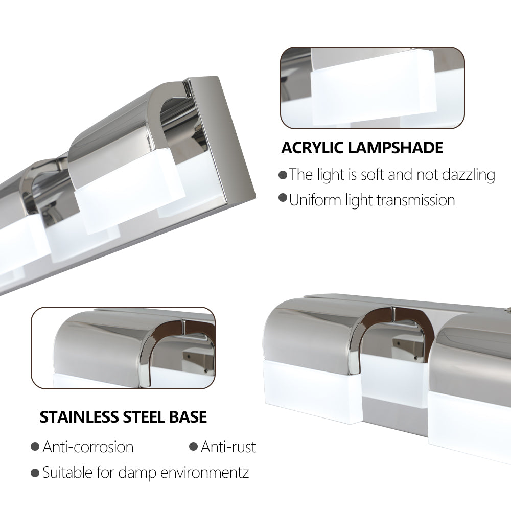 4-Light Chrome LED Bathroom Vanity Light - view 6