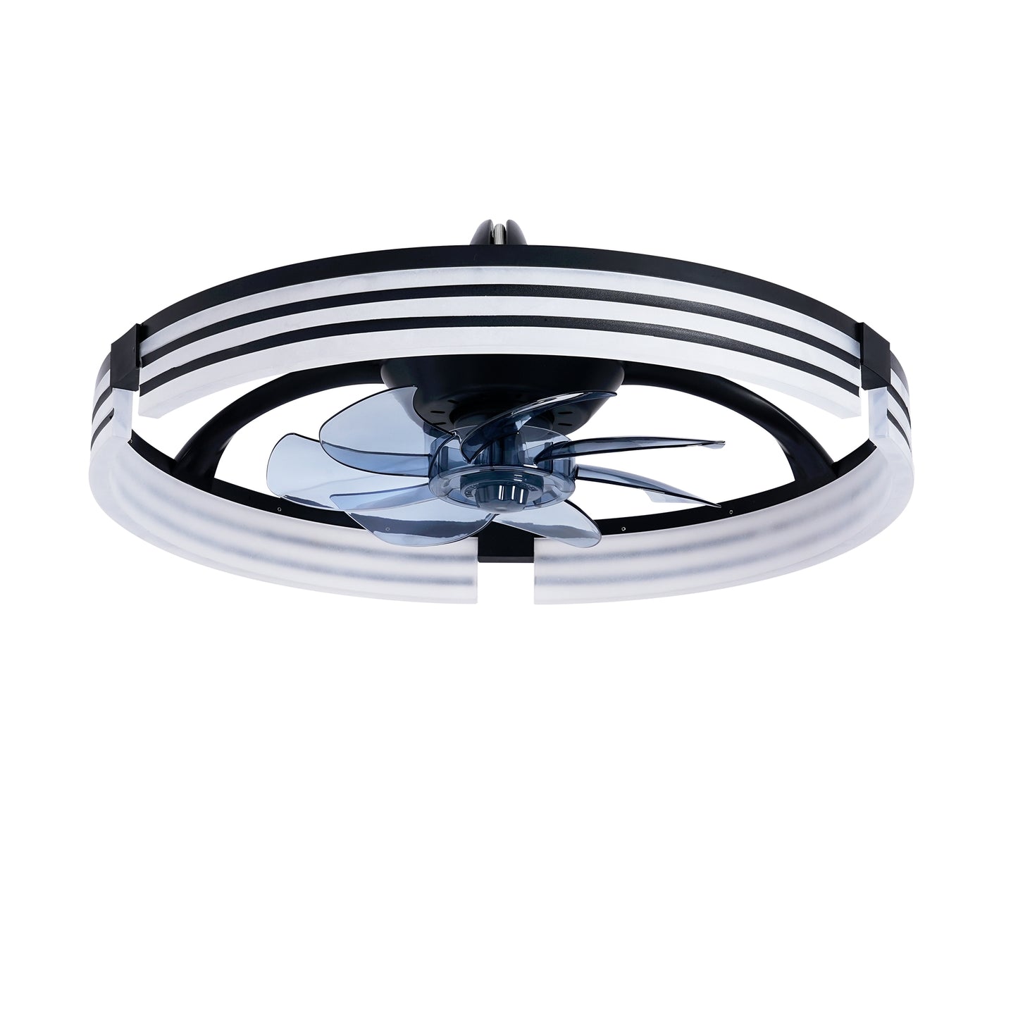 20" Matte Black Flush Mount Ceiling Fan with Dimmable LED - view 20