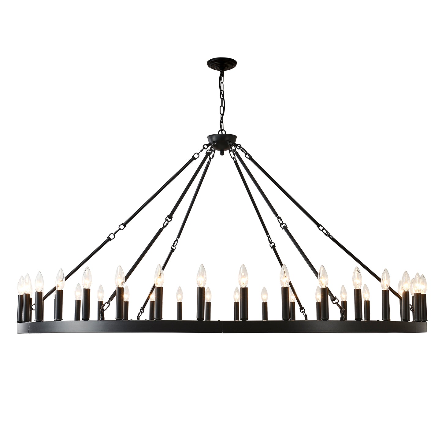63.8" 36-Light Wagon Wheel Farmhouse Chandelier - view 13