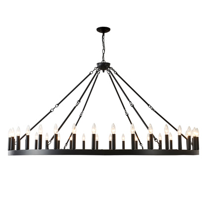63.8" 36-Light Wagon Wheel Farmhouse Chandelier - view 13