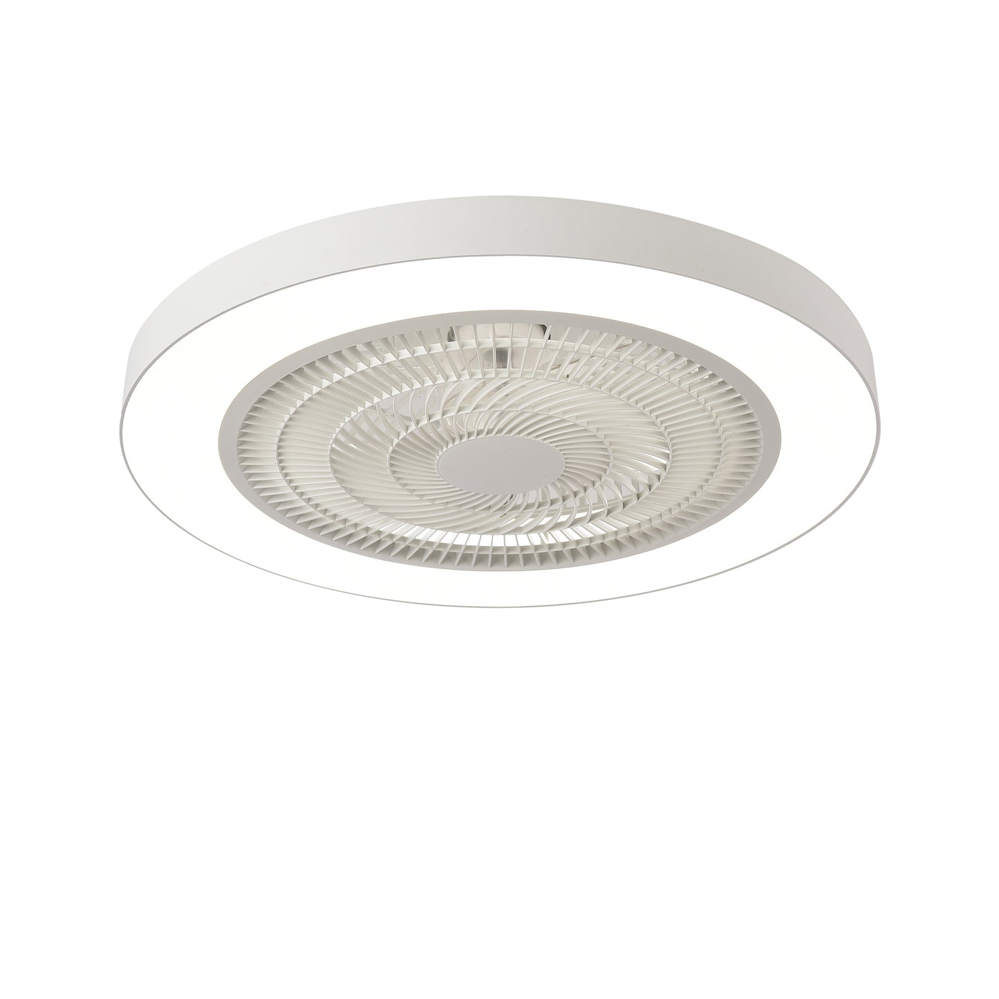 Matte White Flush Mount Ceiling Fan with Dimmable LED - view 17