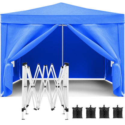 10×10 ft Pop-Up Canopy with UPF 50+ & 4 Removable Sidewalls — Blue