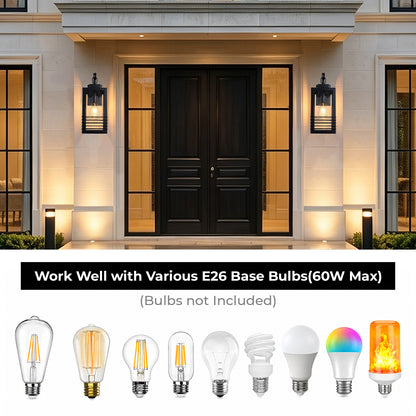18" Matte Black Outdoor Wall Lantern with Glass Shade - view 5