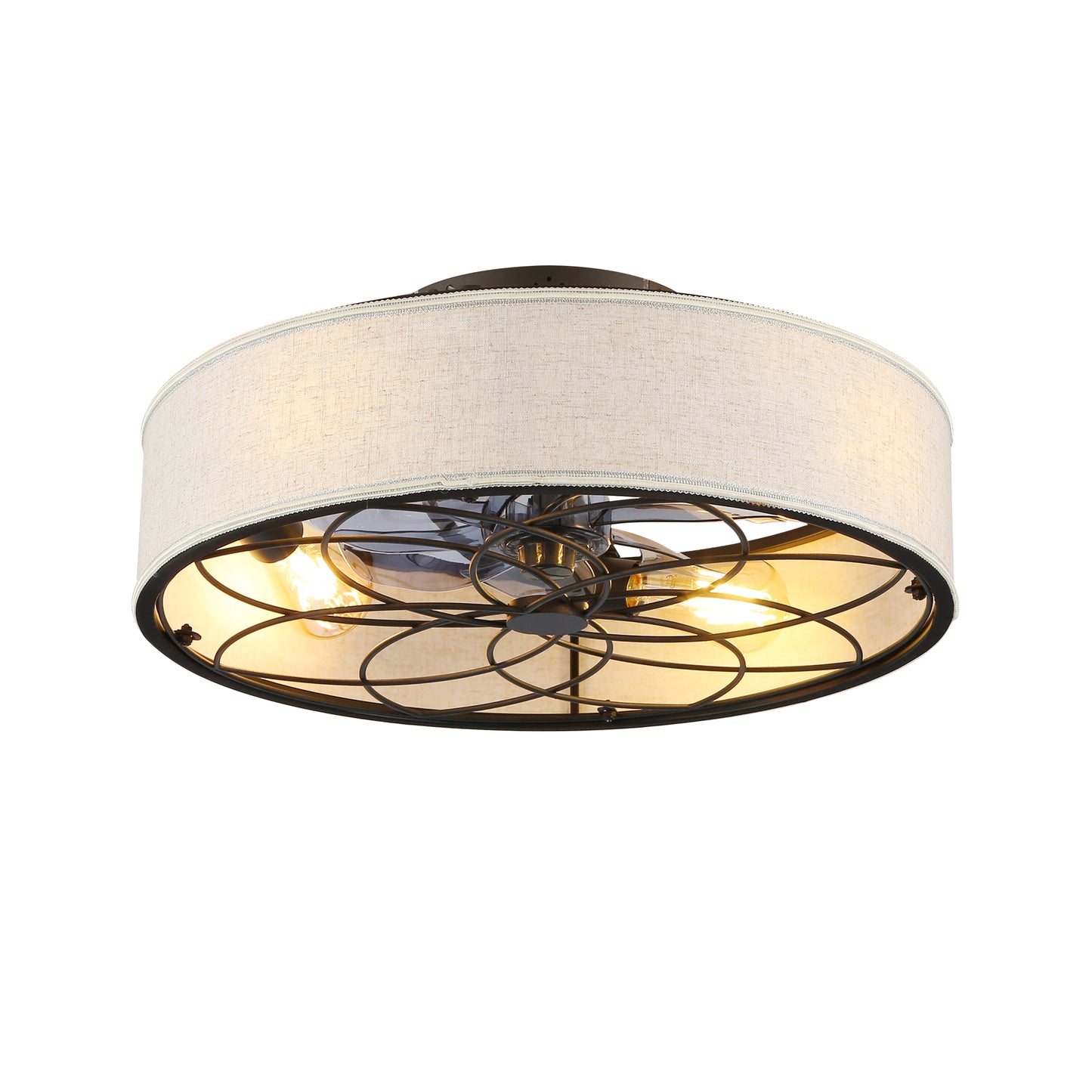 20" Farmhouse Fabric Bladeless Ceiling Fan with Remote - view 23