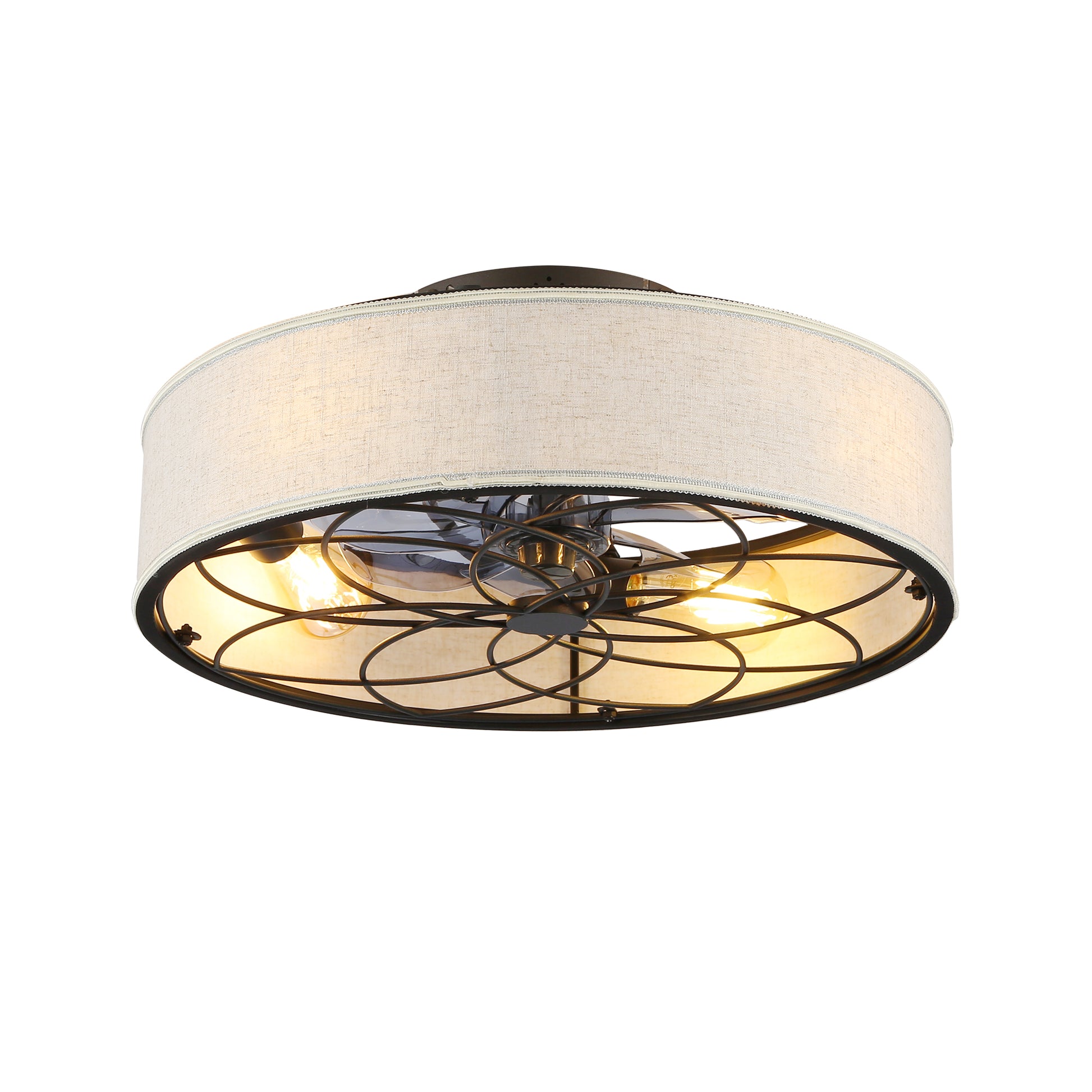 20" Farmhouse Fabric Bladeless Ceiling Fan with Remote - view 23
