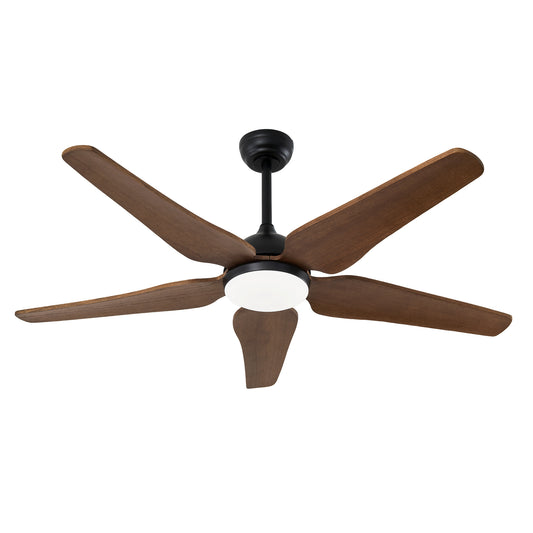 52" Black Brown Reversible Ceiling Fan with Light