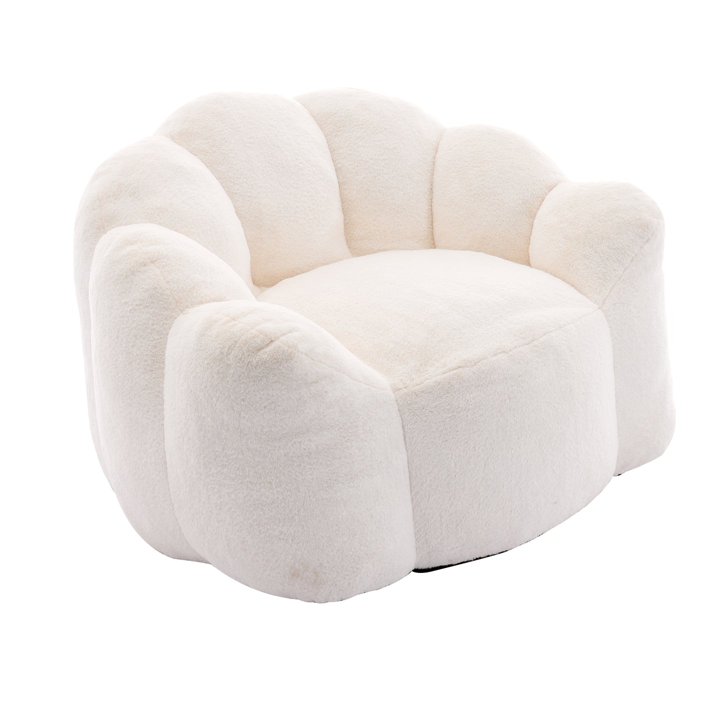 Lotus Plush Bean Bag Sofa – White