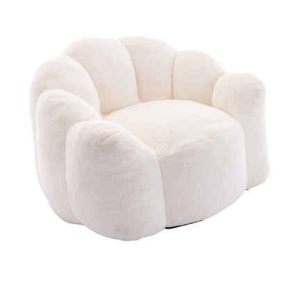 Lotus Plush Bean Bag Sofa – White