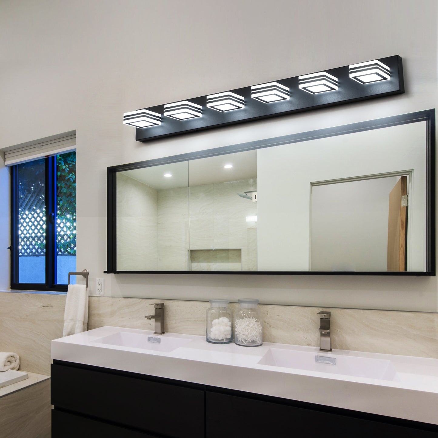 39" 6-Light Black Acrylic LED Vanity Light - view 3