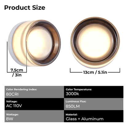 Minimalist Smoke Grey Round LED Wall Light - view 7