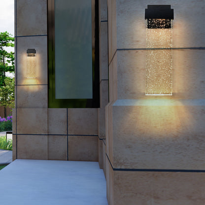 Black Bubble Crystal LED Outdoor Wall Light, 18"H - view 4
