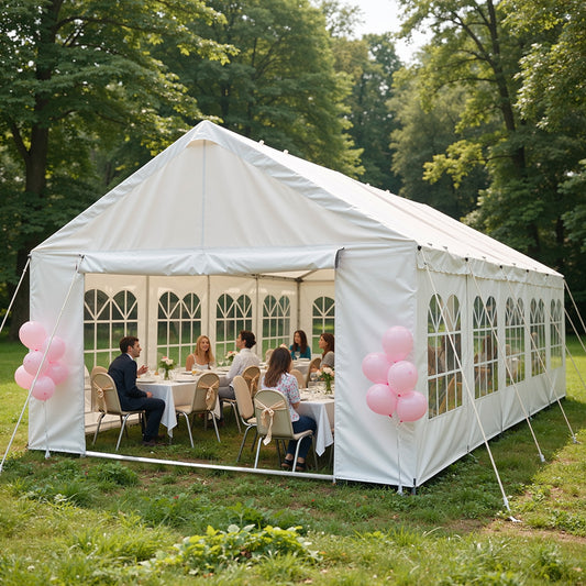 16×32 ft Heavy-Duty Carport Canopy with Removable Sidewalls & 3 Storage Bags