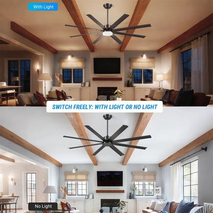 72" Black Industrial Ceiling Fan with Remote - view 5