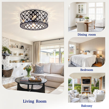 18.11" Crystal Flush Mount Ceiling Fan with Remote - view 14