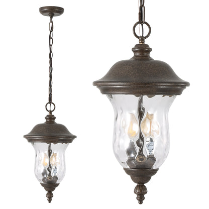 Rustic Bronze Outdoor Hanging Lantern Pendant, 19"H - view 7