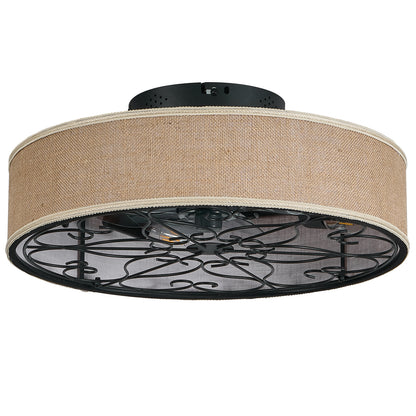 20" Black Farmhouse Caged Ceiling Fan with Remote - view 9