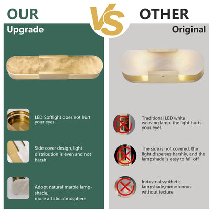 19.7" Gold Natural Marble Wall Light, Set of 2 - view 7