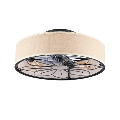 20" Lotus Fabric Farmhouse Bladeless Ceiling Fan with Remote - view 24