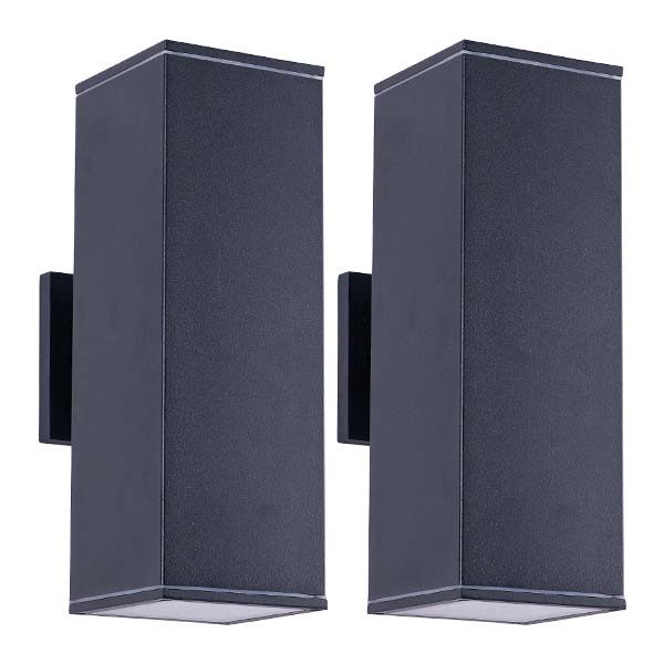 12" Black Up & Down Outdoor Wall Light, Set of 2 - view 10