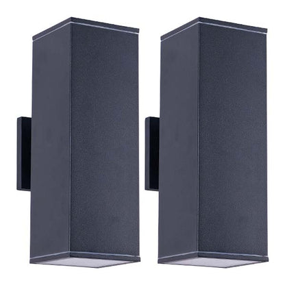 12" Black Up & Down Outdoor Wall Light, Set of 2 - view 10