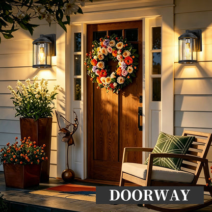 Black Outdoor Wall Light with Seeded Glass, Set of 2 - view 3