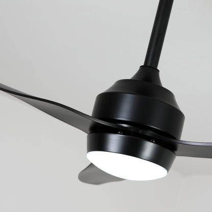 52" Matte Black 3-Blade Ceiling Fan with Light - view 25