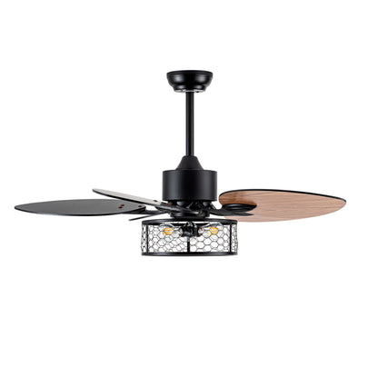42" Matte Black Ceiling Fan with Light and Remote - view 15