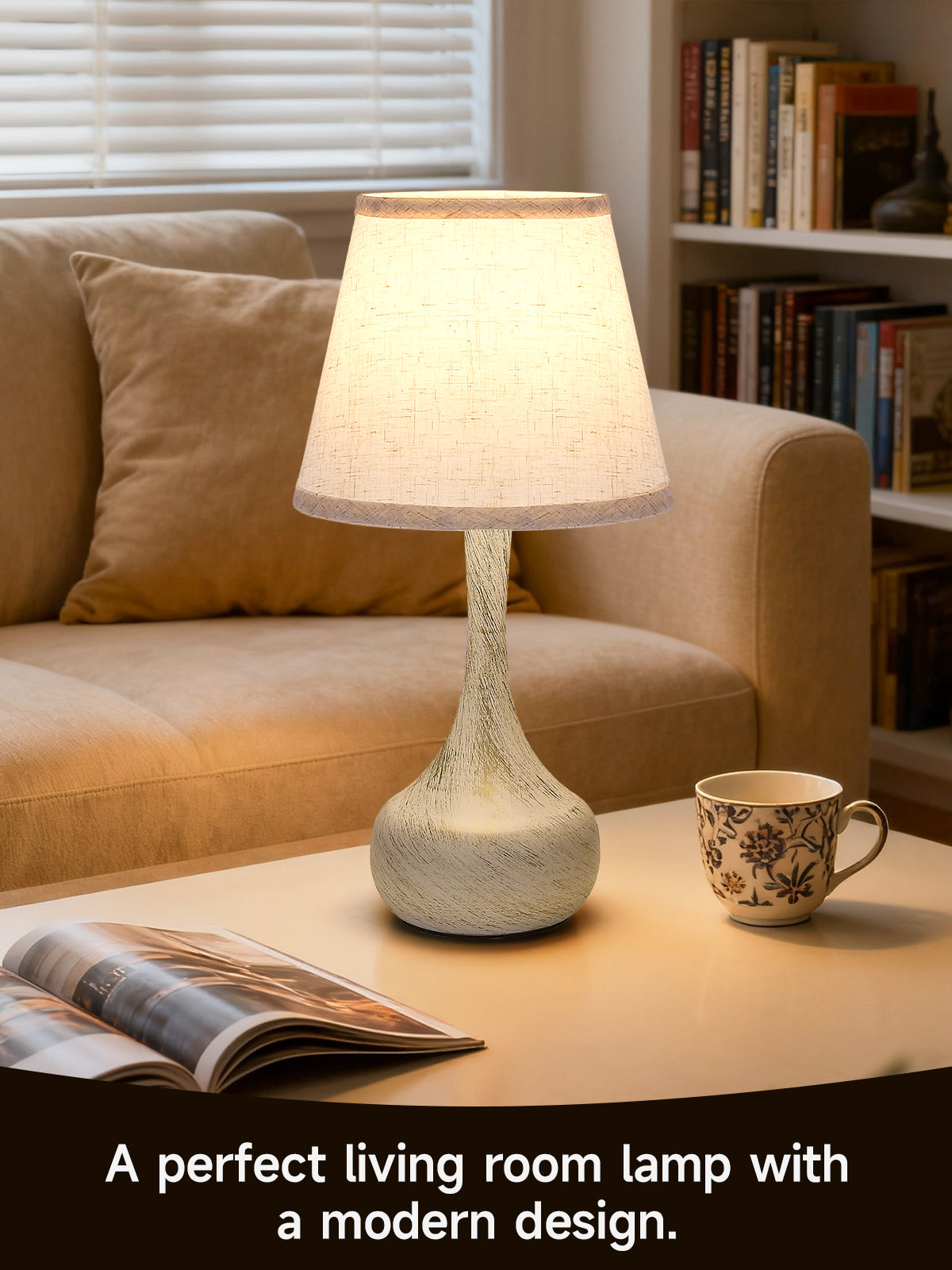 White & Gold Farmhouse Touch Table Lamp, Set of 2 - view 3