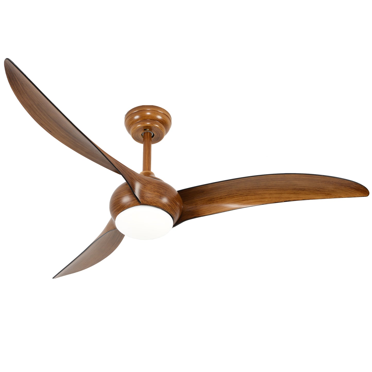 52" Wood Finish Ceiling Fan with LED Light and Remote