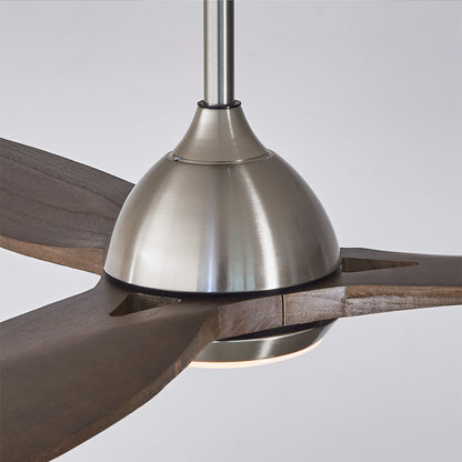 52" Nickel & Wood Reversible Ceiling Fan with Light - view 16