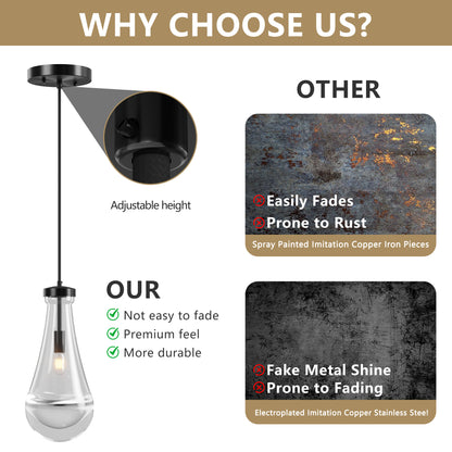 Modern Black Raindrop Pendant Chandelier - view 8
