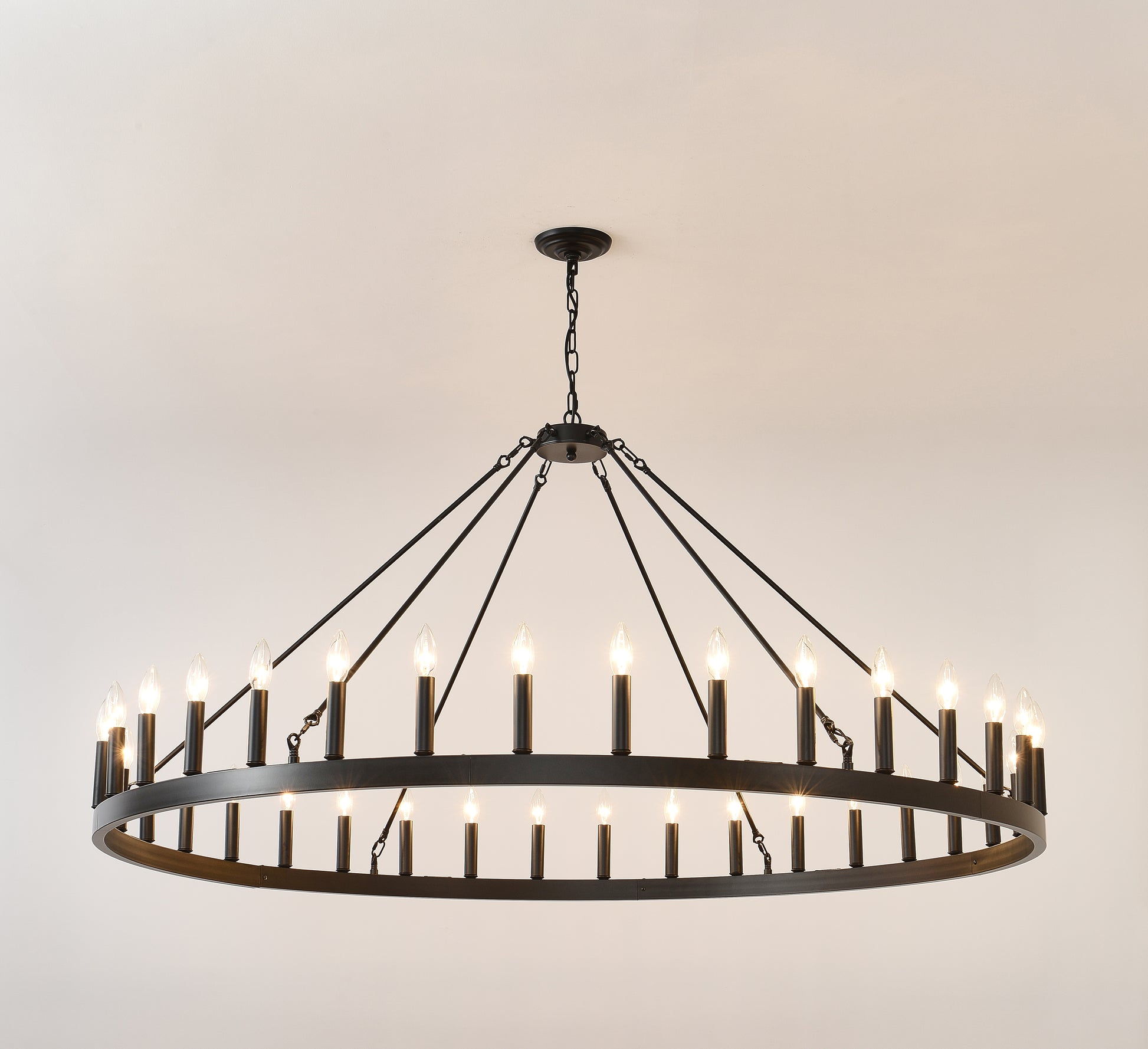 59" Wagon Wheel Farmhouse Chandelier, 36-Light - view 19