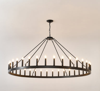 59" Wagon Wheel Farmhouse Chandelier, 36-Light - view 19