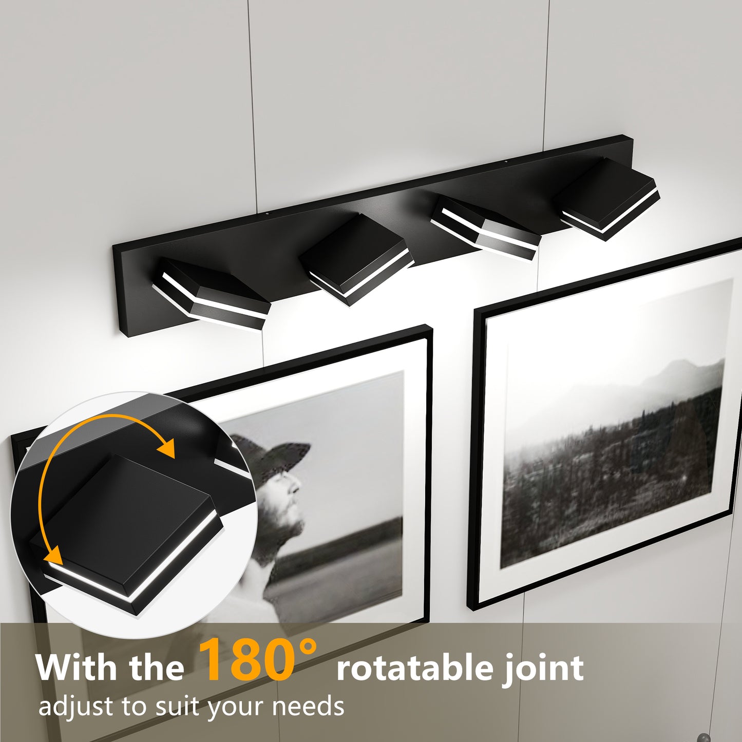 4-Light Black Minimalist LED Vanity Light - view 6