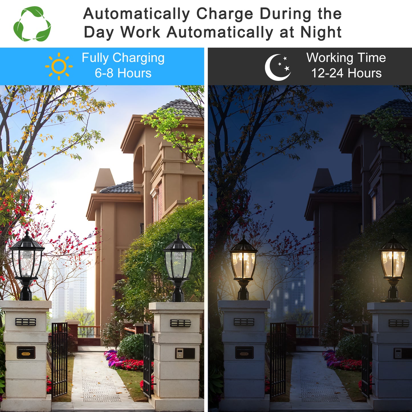 20"H Black Solar LED Outdoor Lantern Light - view 11
