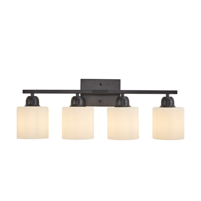 4-Light Black Vanity Wall Light with Frosted Glass - view 10