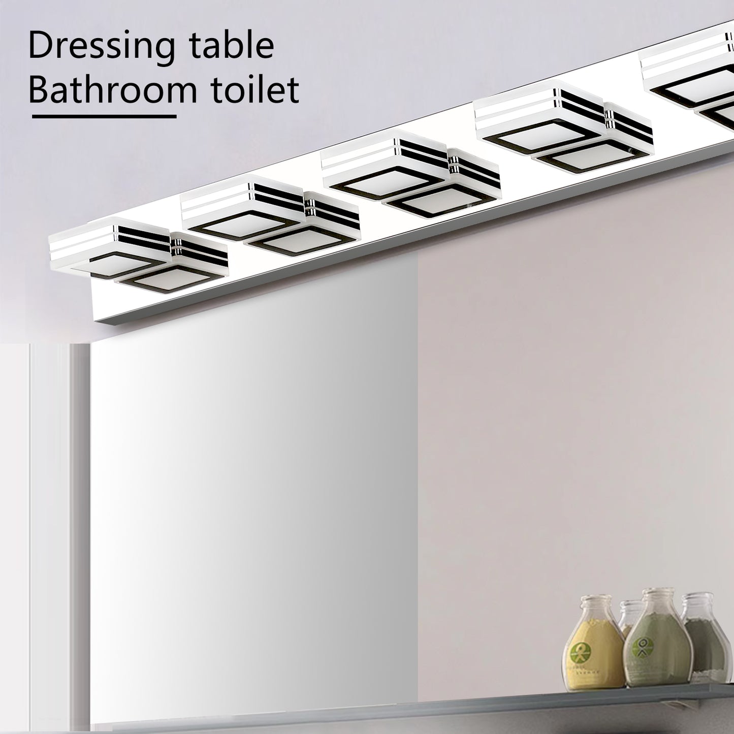 32" 5-Light Chrome Acrylic LED Vanity Wall Light - view 4