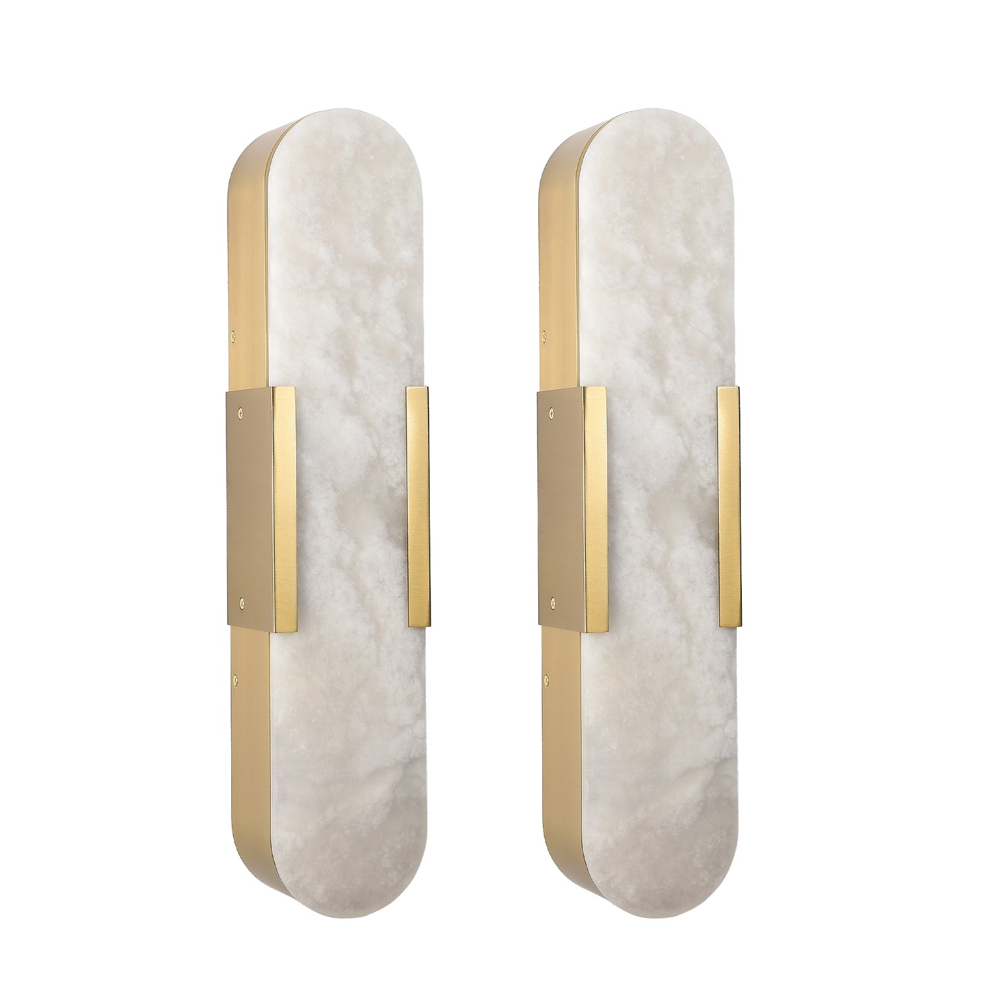 19.7" Gold Natural Marble Wall Light, Set of 2 - view 9
