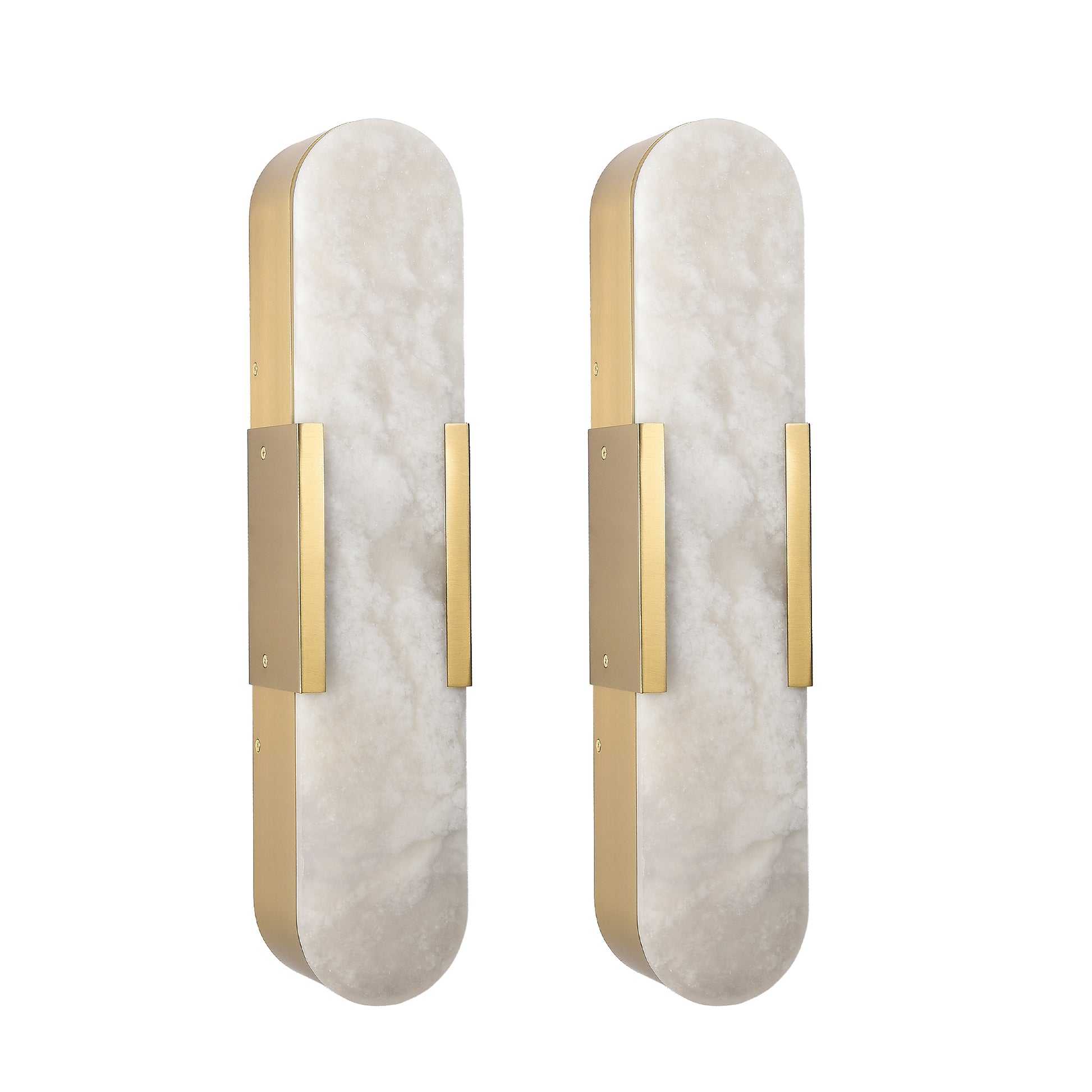 19.7" Gold Natural Marble Wall Light, Set of 2 - view 9