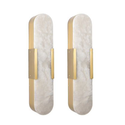 19.7" Gold Natural Marble Wall Light, Set of 2 - view 9