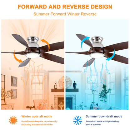 56" Nickel & Wood Ceiling Fan with Remote - view 12