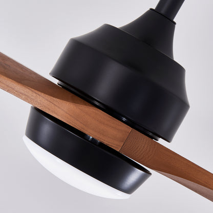 62" Matte Black 3-Blade Solid Wood Ceiling Fan with Remote - view 16