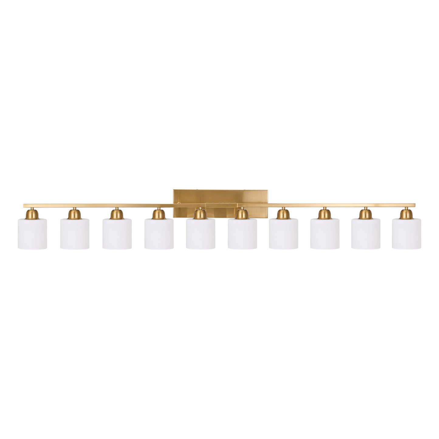65" Gold Vanity Light with Milky White Glass - view 9