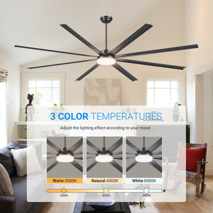 96" Black Industrial Ceiling Fan with Remote - view 17
