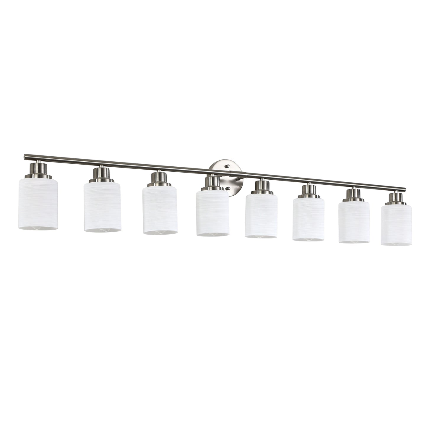 52" 8-Light Brushed Nickel Vanity Light with Frosted Glass - view 9