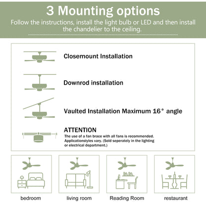 52" Matte Black Solid Wood Ceiling Fan with Remote - view 19
