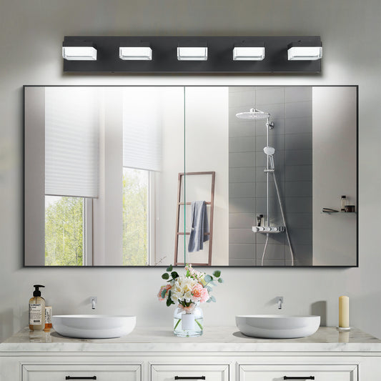 5-Light Modern Black LED Vanity Light