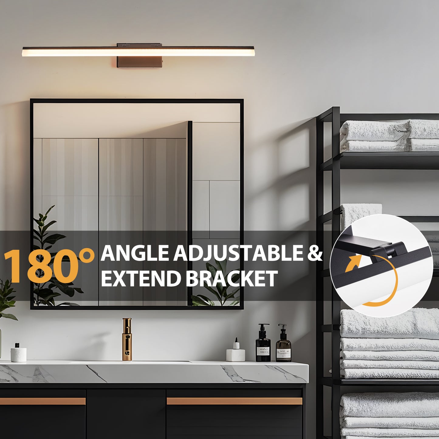39" Black Metal LED Bathroom Vanity Light - view 7