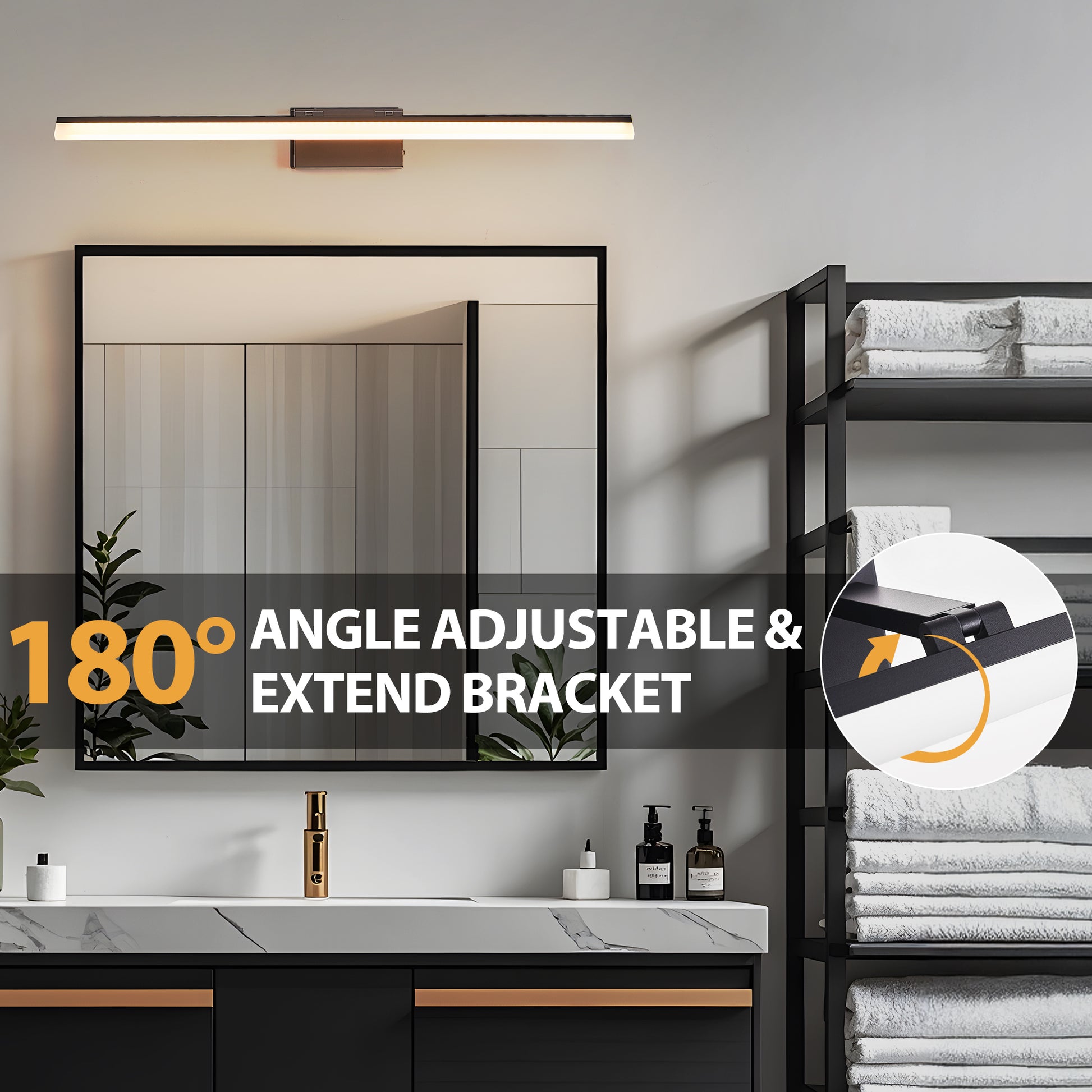 39" Black Metal LED Bathroom Vanity Light - view 7