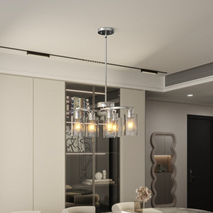 6-Light Brushed Nickel Chandelier with Clear Glass - view 4